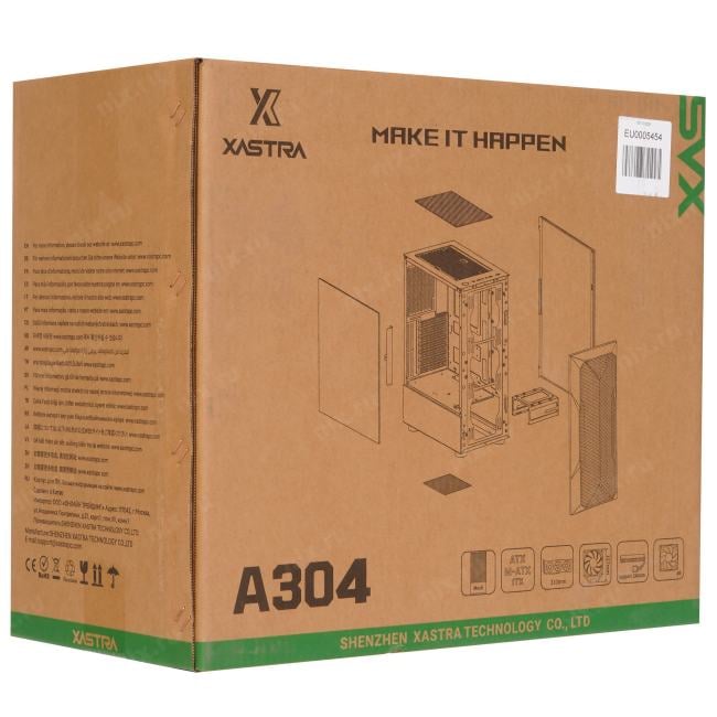 Корпус XASTRA  A304 4ARGB Black ATX/Mesh/half-size TG/4x120mm  ARGB  FC  fans/ A304-4FC12A
