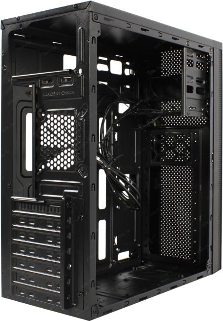 Компьютерный корпус CBR PCC-ATX-E185-WPSU ATX Miditower E185, без БП, 2*USB 2.0, HD Audio+Mic, черный
