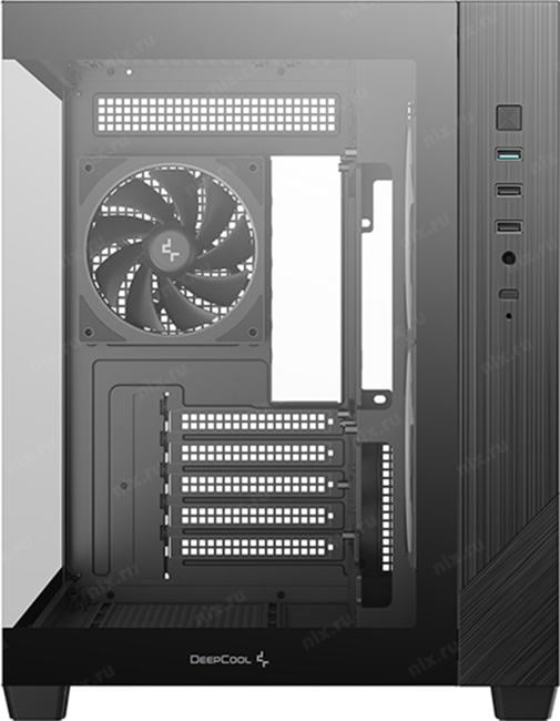 Minitower Deepcool CG330 3F <R-CG330-BKNGM3-G> Black MicroATX без  БП, с окном