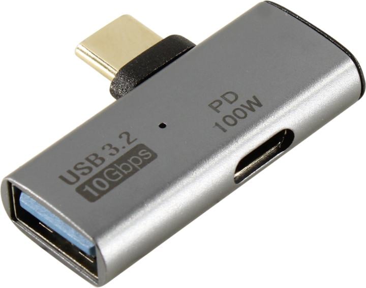 KS-is Адаптер-переходник 2в1 KS-is USB-C 2 в 1 USB-A, PD KS-is (KS-854), серебристый