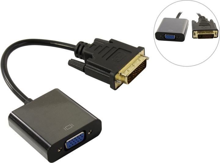 ExeGate <EX-CC-DVID-VGAF-0.2> Кабель-переходник DVI (25M) -> VGA  (15F) 0.2м <EX294677RUS>