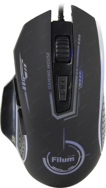 Filum Optical Mouse  <FL-GM10-BK>  (RTL)  USB 6btn+Roll,