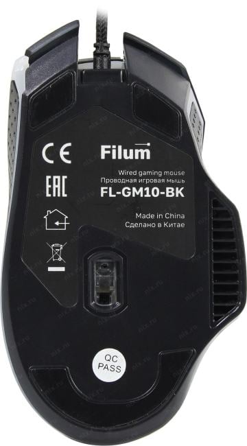 Filum Optical Mouse  <FL-GM10-BK>  (RTL)  USB 6btn+Roll,