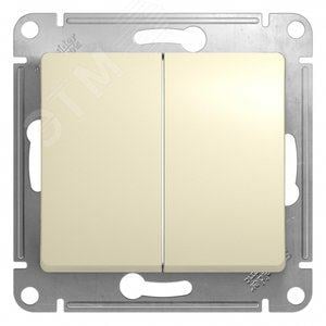 Schneider Electric GSL000251 GLOSSA Выключатель двухклавишный в рамку  бежевый  схема  5 (GSL000251)