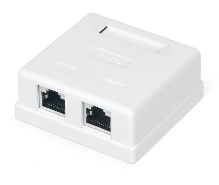 Розетка WRline WR-WS-8P8C-C5E-SH-2, RJ-45, 5e, экранированная, двойная