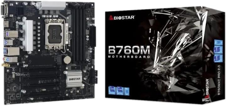 Материнская плата Biostar B760MXC Pro Soc-1700 Intel B760 4xDDR5 mATX AC`97  8ch(7.1) 2.5Gg RAID+VGA+DVI+HDMI