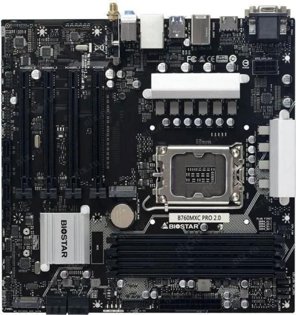 Материнская плата Biostar B760MXC Pro Soc-1700 Intel B760 4xDDR5 mATX AC`97  8ch(7.1) 2.5Gg RAID+VGA+DVI+HDMI