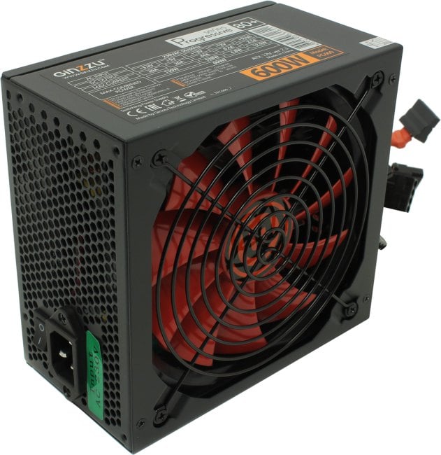 Блок питания Ginzzu PC600, 600Вт, черный