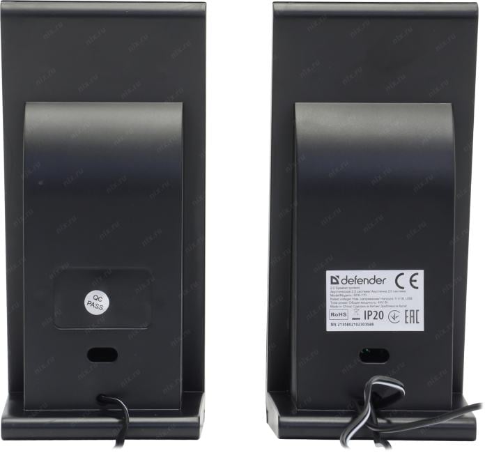 Колонки Defender SPK 170 <Black> (2x2W, питание от  USB)  <65165>