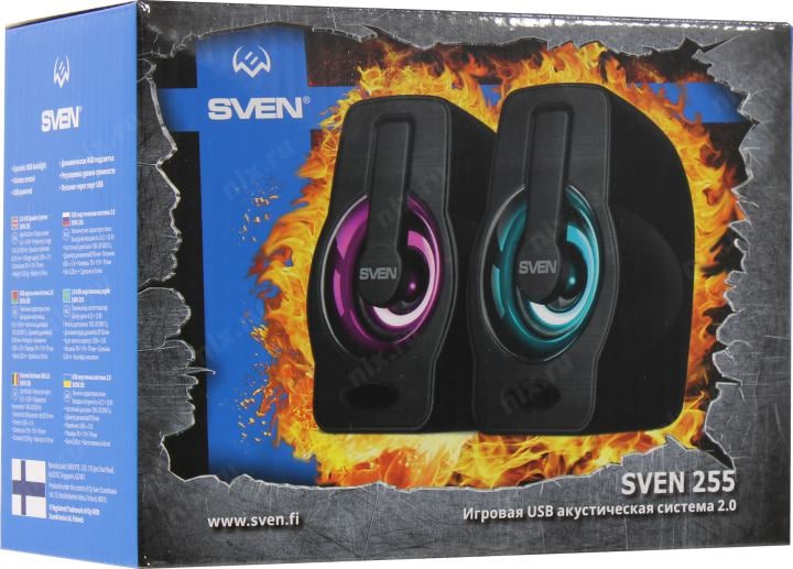 Колонки SVEN 255 Black (2x3W, RGB,  питание от USB)