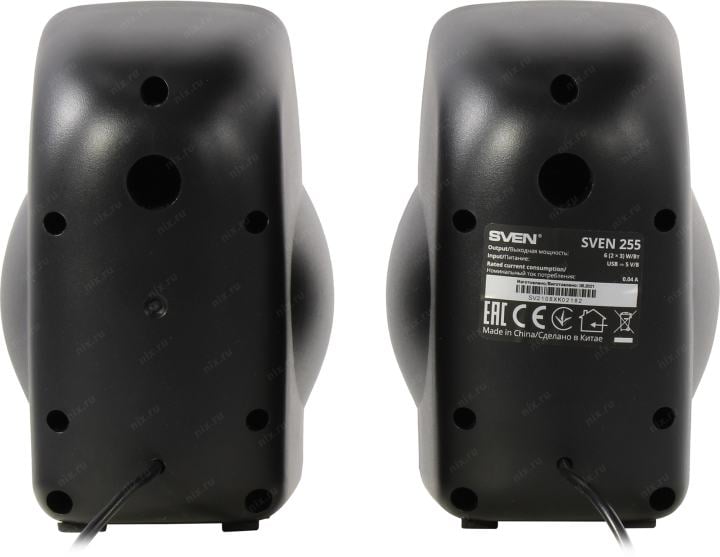 Колонки SVEN 255 Black (2x3W, RGB,  питание от USB)