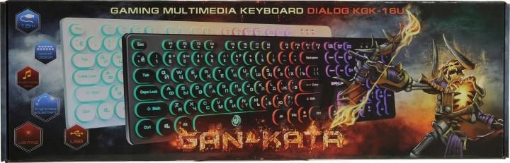 Клавиатура Dialog Gan-Kata KGK-16U <White>  <USB>  104КЛ,  подсветка клавиш