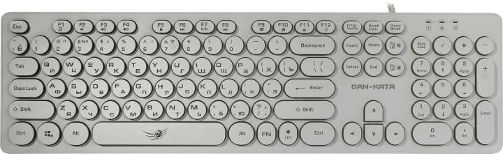 Клавиатура Dialog Gan-Kata KGK-16U <White>  <USB>  104КЛ,  подсветка клавиш