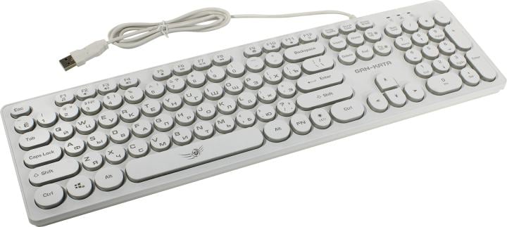 Клавиатура Dialog Gan-Kata KGK-16U <White>  <USB>  104КЛ,  подсветка клавиш
