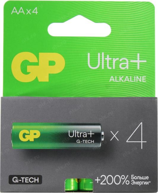 GP Ultra+ 15AUPA21-2CRSB4 (LR6) Size AA, щелочной (alkaline)  <уп. 4 шт>