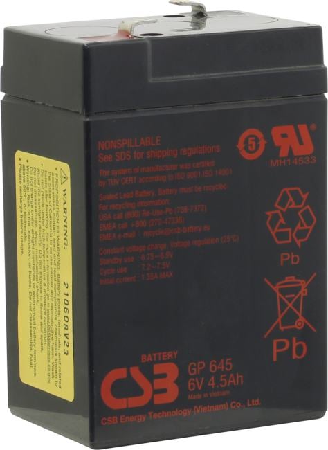 Аккумулятор CSB GP 645 (6V,  4.5Ah) для UPS
