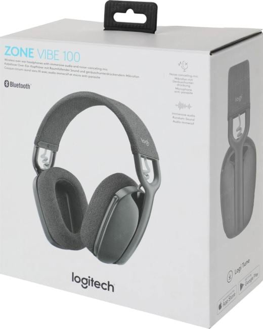 Logitech 981-001213 Гарнитура/ Logitech ZONE Vibe 100 Bluetooth  Headset - GRAPHITE