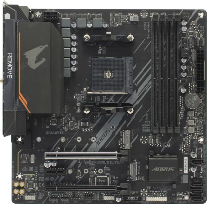GIGABYTE B550M AORUS ELITE AX (RTL) AM4 <B550> 2xPCI-E DVI+HDMIGbLAN+WiFi SATA RAID  MicroATX  4DDR4