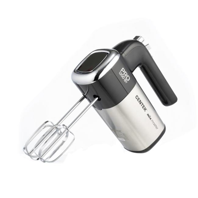 Миксер Centek CT-1120 черный/сталь 1200 Вт,, 5 скоростей+турбо, взбивание/замешивание