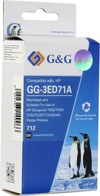 Картридж G&G GG-3ED71A (№712) Black для  HP DesignJet T210/230/250/630/650
