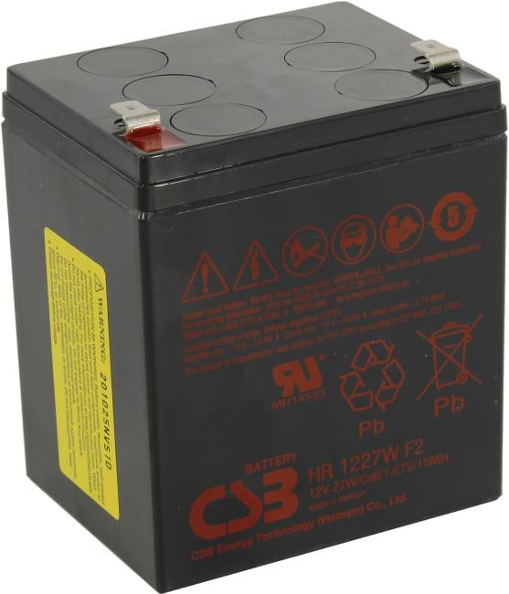Батарея для ИБП CSB - HR1227W, 12 В, 6xCell, 7,5А/ч, Internal, Faston F2 (T2), HR1227W
