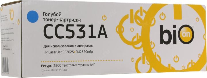 Картридж лазерный Bion CC531A для HP LaserJet CP2025/CM2320mfp, голубой, 2800 стр.