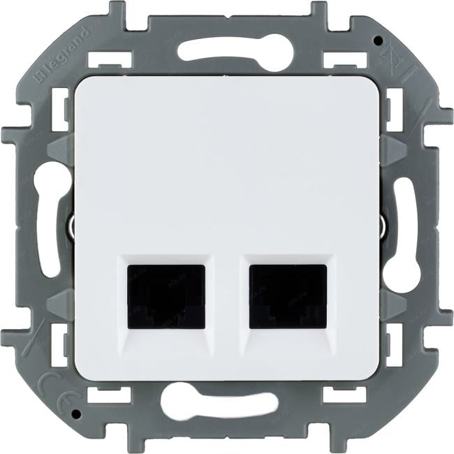 Legrand 673840 Двойная розетка RJ 45 категория 6 UTP  INSPIRIA белый (673840)