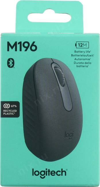 Logitech Wireless Mouse M196 <910-007459> (RTL) Bluetooth  3btn+Roll, беспроводная, уменьшенная
