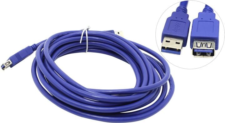 VCOM (VUS7065-5м) Кабель удлинительный  USB  3.0 A--)A  5м