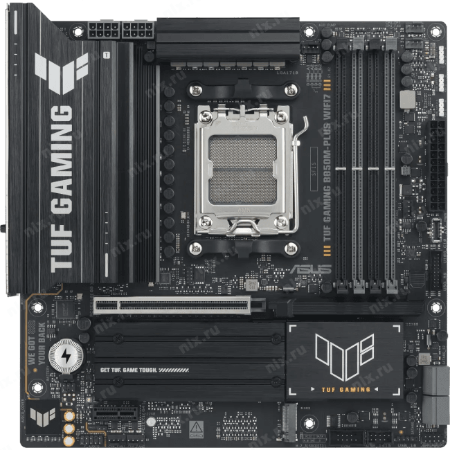 ASUS TUF GAMING B850M-PLUS WIFI7 (RTL) AM5 <B850> PCI-E HDMI+DP 2.5GbLAN+WiFi+BT  SATA MicroATX 4DDR5