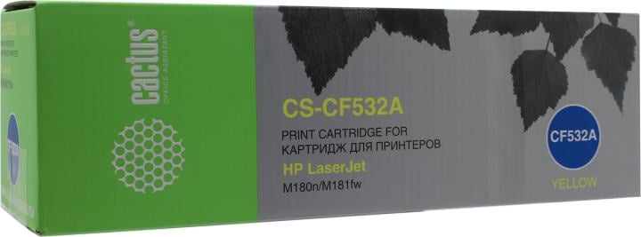 Картридж лазерный CACTUS CS-CF532A желтый ((900стр.) для HP LJ M180n/M181fw) (CS-CF532A)