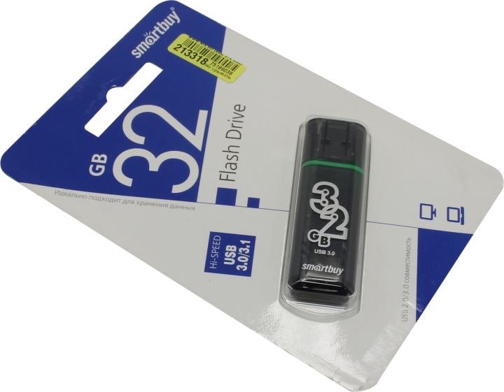 Флешка USB Smartbuy Glossy series Dark Grey (SB32 GbGS-DG), 32Gb, USB 3.0, R/W 75/25, темно-серый
