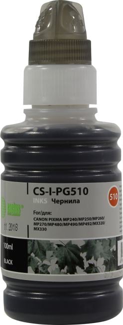 Чернила Cactus CS-I-PG510 Black 100мл  для  Canon  Pixma MP240/250/260/270/450/490/492