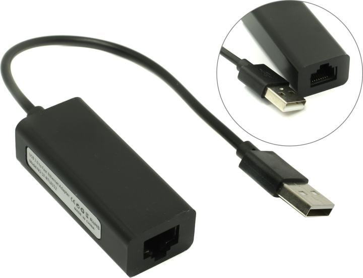 Адаптер 5bites UA2-45-02BK, USB 2.0 → RJ-45, 10/100 Мбит/с