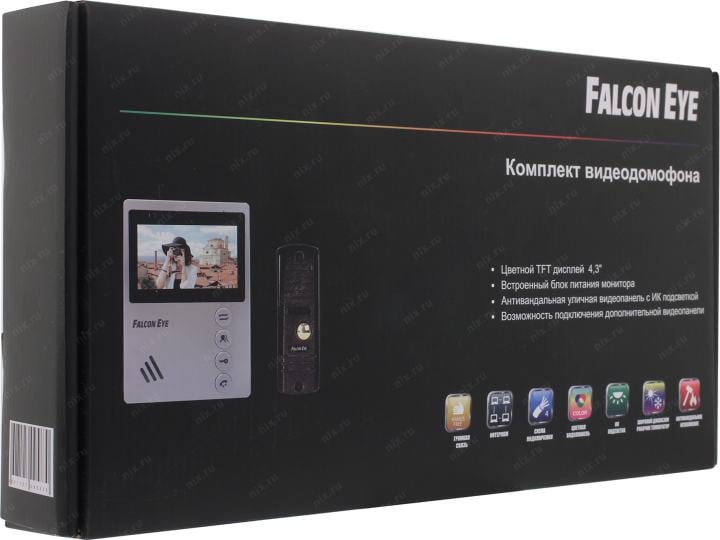 FALCON EYE <KIT- VISTA> Видеодомофон (4.3", 480x272 + Cam. 1000TVL,  PAL, микрофон, LED)