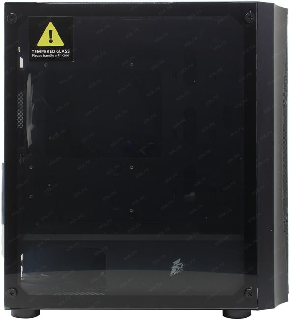 Minitower 1STPLAYER FIREBASE X3-M <X3-M-BK-4F1> Black MicroATX  без  БП