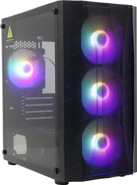 Minitower 1STPLAYER FIREBASE X3-M <X3-M-BK-4F1> Black MicroATX  без  БП