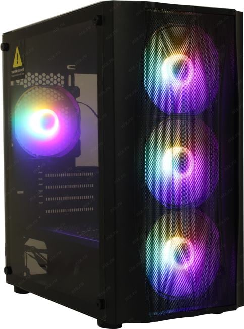 Minitower 1STPLAYER FIREBASE X3-M <X3-M-BK-4F1> Black MicroATX  без  БП