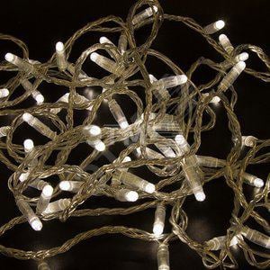 Гирлянда светодиодная "Нить" 10м 100LED тепл. бел. 4Вт 24В IP65 эффект мерцания провод ПВХ прозр. Neon-Night 305-256