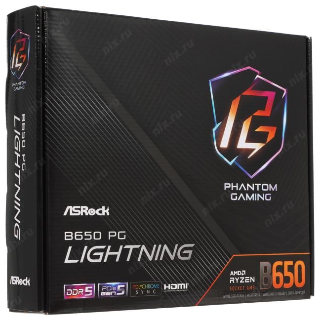 ASRock B650 PG LIGHTNING (RTL) AM5 <B650> 2xPCI-E HDM 2.5GbLAN  SATA ATX 4DDR5
