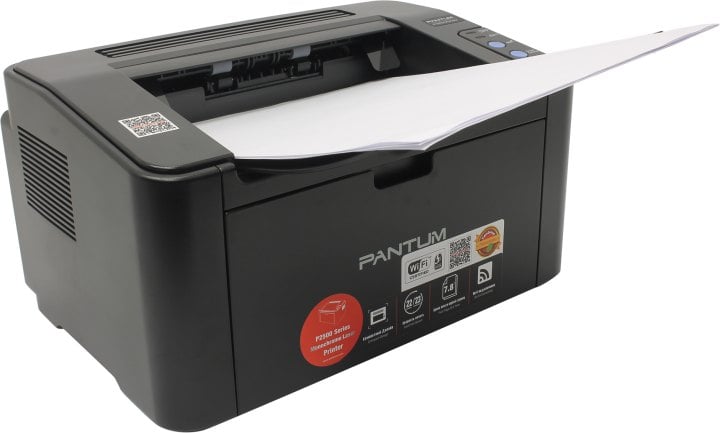P2500NW - Pantum P2500NW A4, принтер, лазерный, черно-белый, 22стр/мин, 1200x1200dpi, 600МГц, 128Мб, WiFi/USB/Ethernet, 1600стр/картридж, чёрный корпус (P2500NW)(007276)(022569)