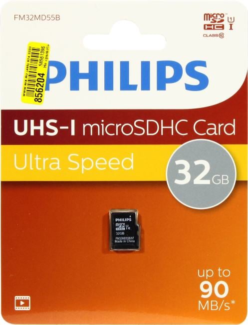 PHILIPS <FM32MD55B/97> microSDHC Memory Card 32Gb Class10  UHS-I  U1