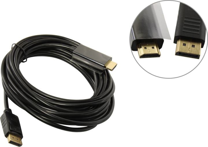 ExeGate <EX-CC-DP-HDMI-5.0> Кабель-переходник DisplayPort (M) ->HDMI  (M) 5м <EX294711RUS>