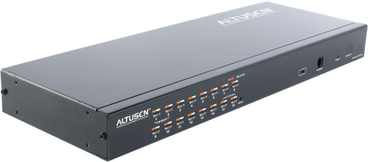 16-портовый КВМ-коммутатор высокой плотности с кабелем Cat 5  KH1516A/KH1516A-AX-G/ 16 Port Cat 5 High Density KVM SW W/POWER