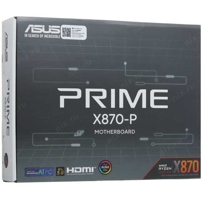 ASUS PRIME X870-P (RTL) AM5 <X870> 4xPCI-E HDMI 2.5GbLAN  SATA ATX 4DDR5