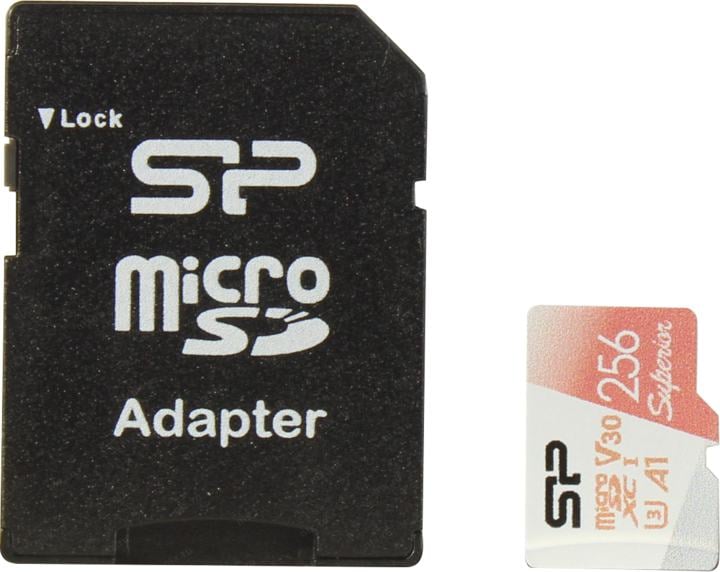 <102320> Карта памяти microSD 256Gb Silicon Power Superior A1 UHS-I U3 microSDXC CLASS 10 + адаптер [SP256GBSTXDV3V20SP]