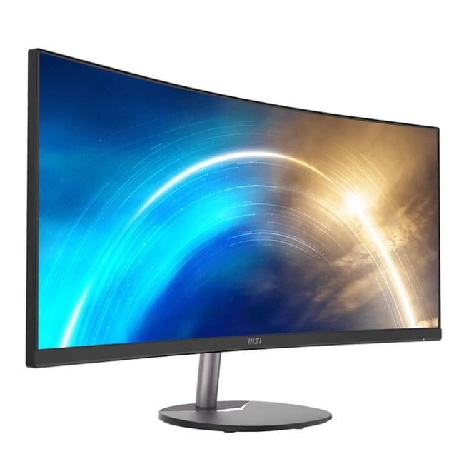 Монитор MSI - PRO MP341CQ, 34", 21:9, VA, 1 мс, 300cd/m², 3000:1, 3440x1440 (UltraWide WQHD), 100 Гц, 2x HDMI, 1x DP, speakers, curved, цвет чёрный, 9S6-3PB2CT-027
