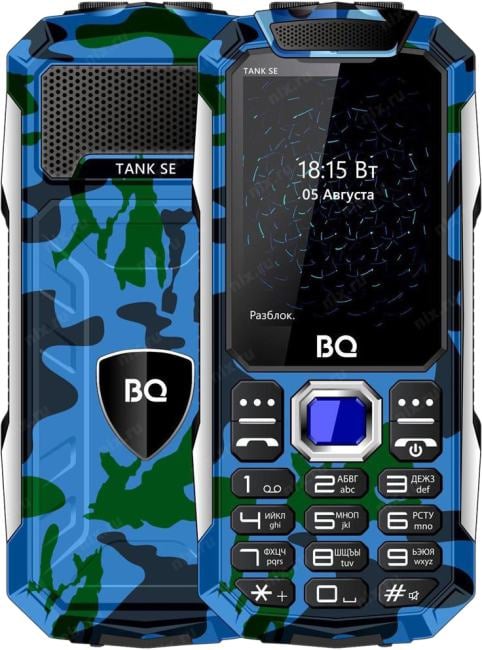 Мобильный телефон BQ 2432 Tank SE 2.4'', 320x240 TN, 32.8Mb RAM, 32.8Mb, 2-Sim, 2500mAh, камуфляж micro-USB