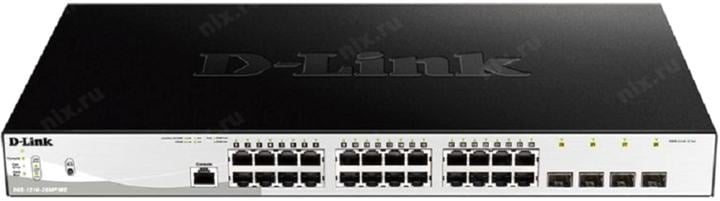 D-Link <DGS-1210-28MP/ME /B2A> Управляемый коммутатор (24UTP 1000Mbps  PoE + 4SFP)
