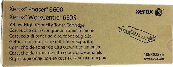 106R02235 - Тонер-картридж повышенной емкости, Xerox, 106R02235 (жёлтый), Для Xerox Phaser 6600N, WorkCentre 6605, 6 000 страниц (А4)